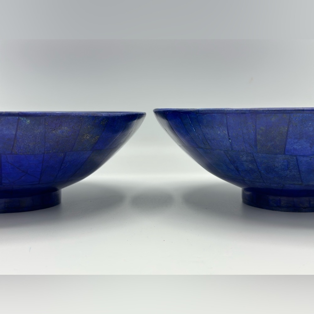 Lapis Lazuli, 8in Bowls. Natural Geniune Lapis Gemstone Mosaic